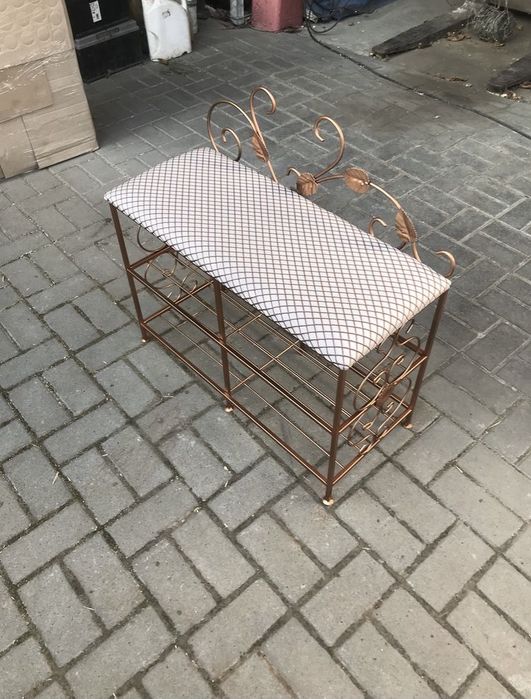 Банкетка с полками для обуви, полка для обуви, прихожая, пуф