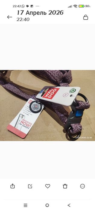 Шлея WauDog Re-cotton с QR-