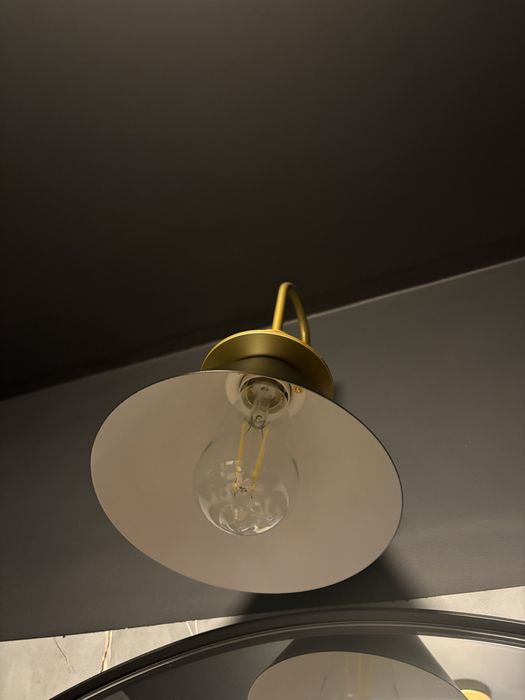 Kinkiet Lampa Ścienna Loft Industrial Czarna Złota nad lustro retro