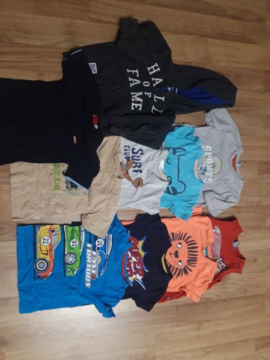 Bluzka + 8 bluzek na krótki rękaw dla chłopca 104cm