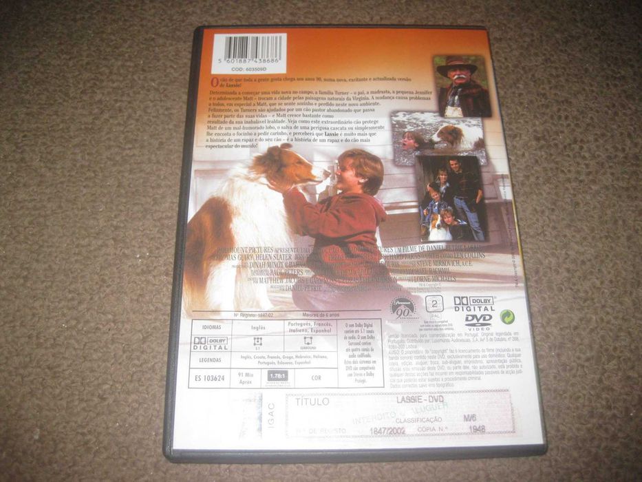 DVD "Lassie: Os Melhores Amigos São Para Sempre" com Helen Slater/Raro