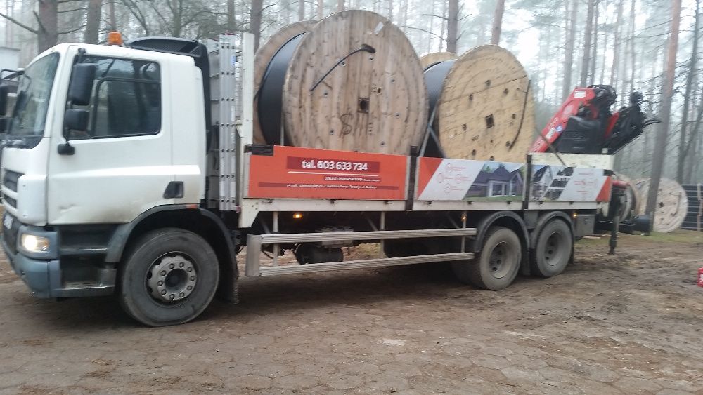 Usługi transportowe z HDS, transport materiałów budowlanych,kontenerów
