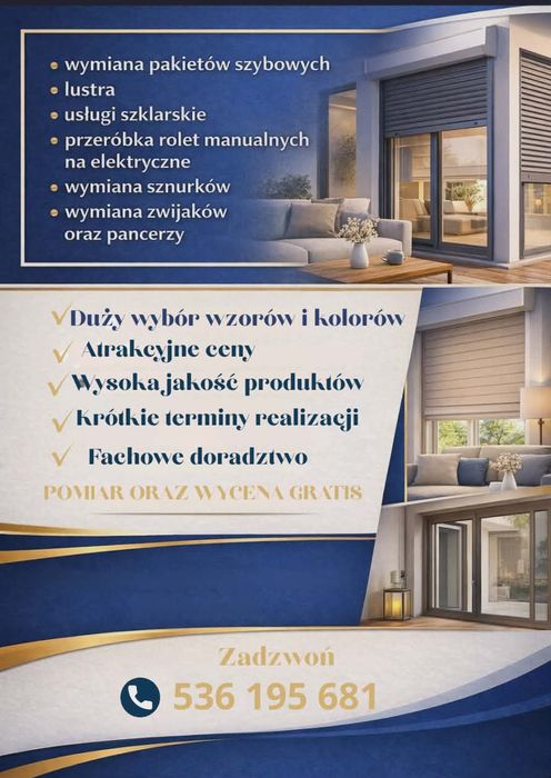 Rolety Dzień Noc Plisy Moskitiery Żaluzje Naprawa Rolet Zewnętrznych