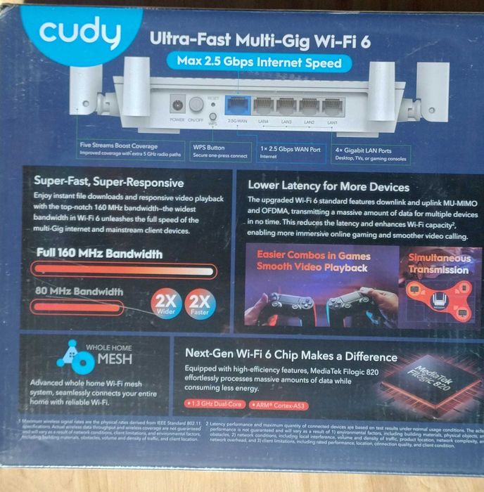 Nowy router WiFi6 Cudy WR3000H WAN 2,5Gb, zapakowany, AX3000, dow.zak.
