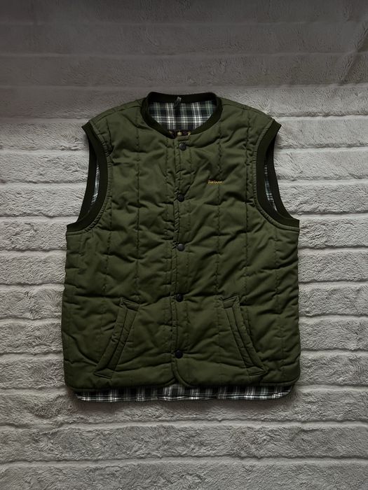 BARBOUR (M-L) Vintage Vest Olive Green made in England жилетка ч — zdjęcie 4