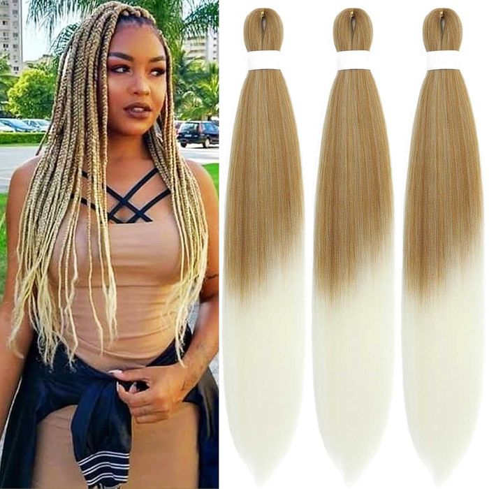 Włosy do warkoczy / przedłużania – ombre blond – 7 sztuk 70cm