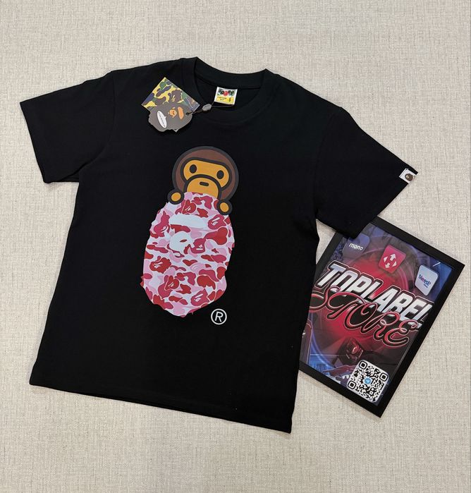 Футболки Bape melo pink (чорна та біла) всі розміри