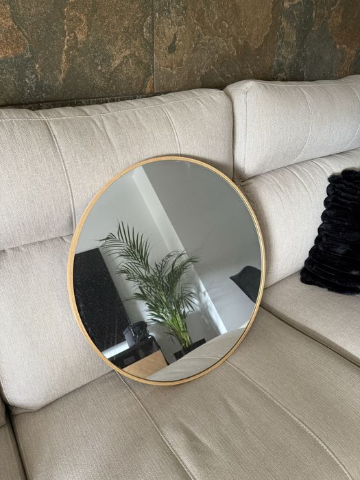 Espelho Redondo em Carvalho - Novo - 55Ø