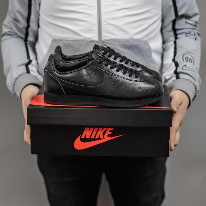 Кросівки Nike Cortez All Black premium | Кроссовки Найк чоловічі жіночі