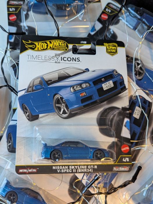 GT-R R34 Skyline Nissan Hot Wheels Хот Вілс Скайлайн Синій Преміум