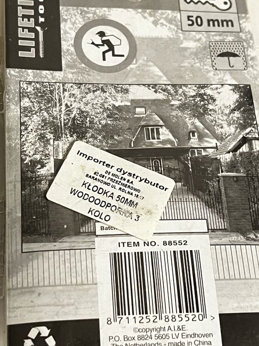 Kłodka Wodoodporna Lifetime