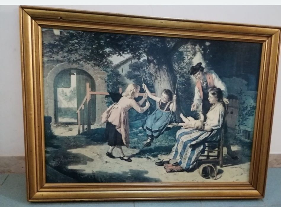 Quadro antigo, cena bucólica