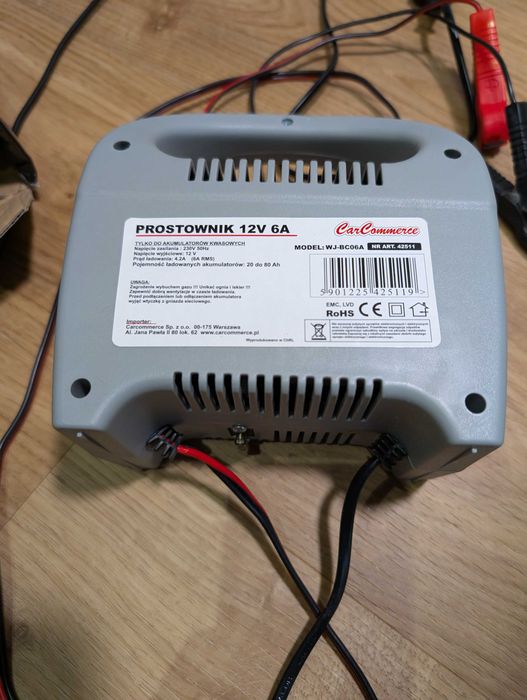 Prostownik 12V 4A (6A RMS) 20-80Ah DOSTAWA GRATIS