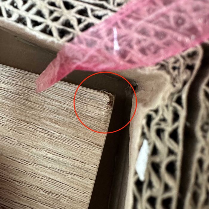 Móvel giratório branco e carvalho (novo, por montar) – Pequeno Dano