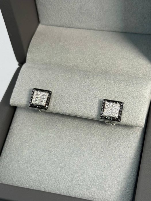 Сережки з діамантами 0.60ct  Біле золото