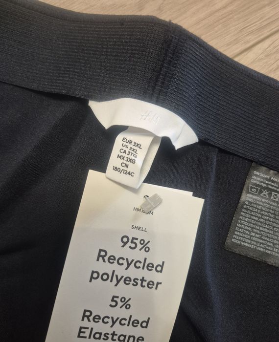 Granatowe szerokie spodnie dżersejowe plussize 56-58 H&M