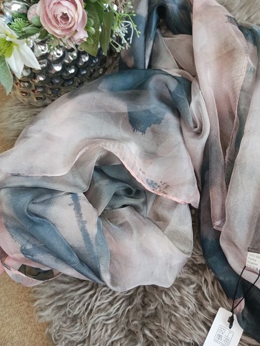 Chusta szal apaszka 100% jedwab silk duża przepiękna