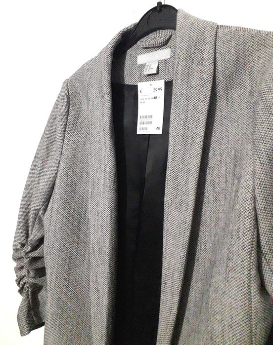 Blazer com manga enrugada H&M T: 40 (pequeno) Novo com etiqueta