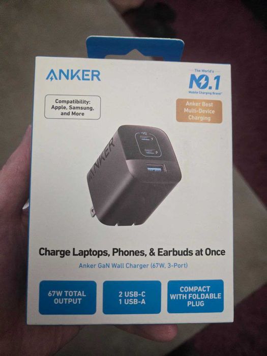 Зарядний пристрій Anker GAN PowerPort 336 - 67W Black