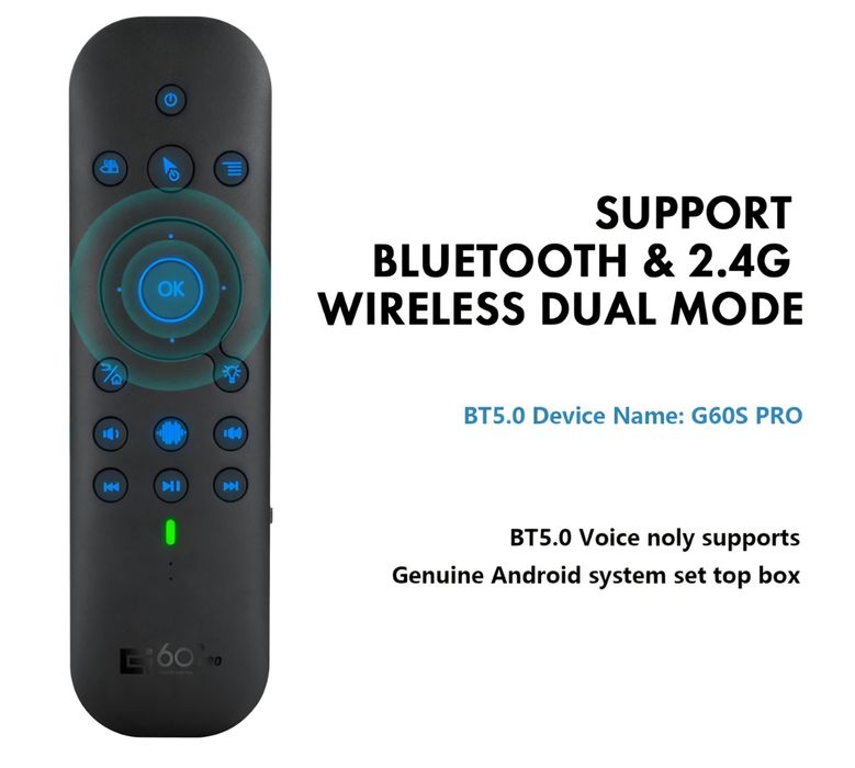 Pilot zdalnego sterowania G60S Pro BT 2.4G klawiatura touch led