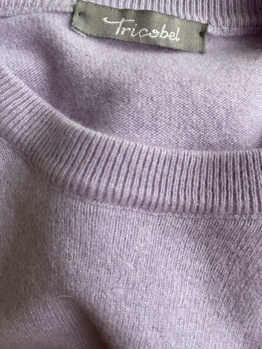 Lawendowy sweter kaszmir, jedwab 36(s)
