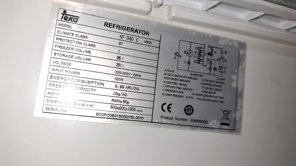 Frigorifico teka no frost 1.85