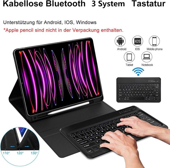 SENGBIRCH etui klawiatura bluetooth do iPad Pro 12.9" 6/5/4/3 czarne