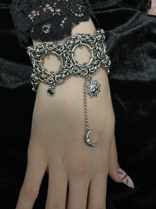 Nowa  bransoletka w stylu gotyckim wykonane techniką chainmaille,