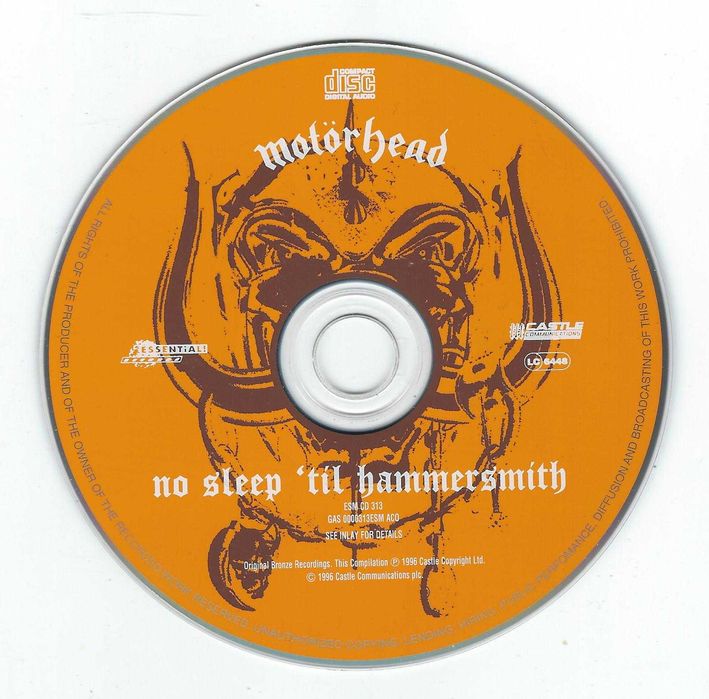CD Motörhead - No Sleep 'til Hammersmith (1996) (Essential! Records)