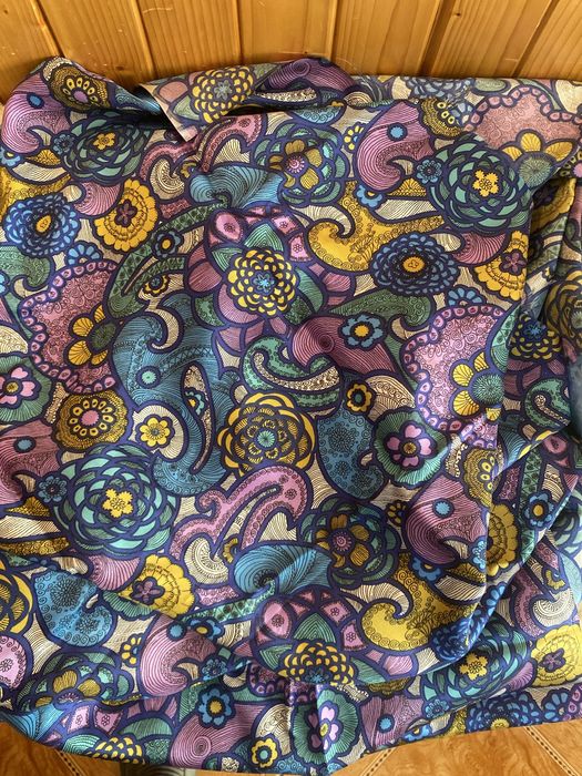 Materiał kupon 3mb szer 90 cm  hippie  l 70/80 sztuczny jedwab
