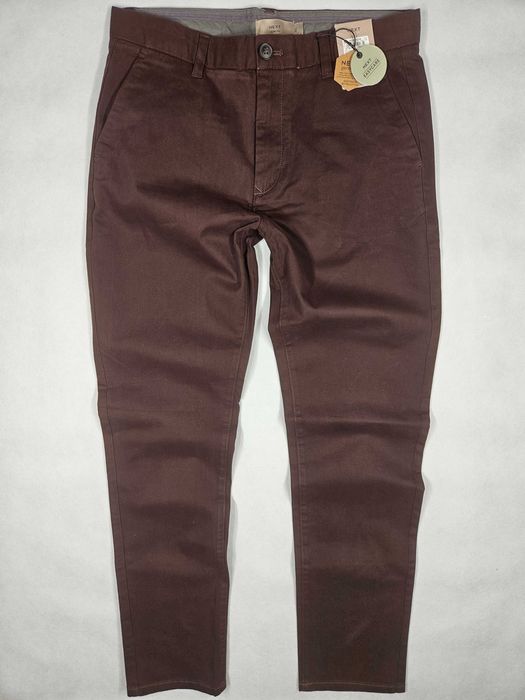 NEXT slim fit brązowe spodnie materiałowe chino kg/03059 W40L32 102cm