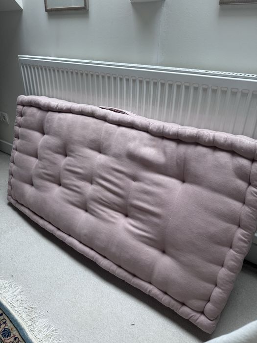 Zana by mama Lniany duzy materac pikowany Brudny roz