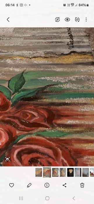 Obraz olejny ,,Dziewczyna z różami" 50-70cm