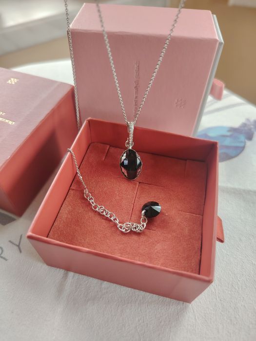 naszyjnik retro Delia Spark Silver Graphite Light Chrome