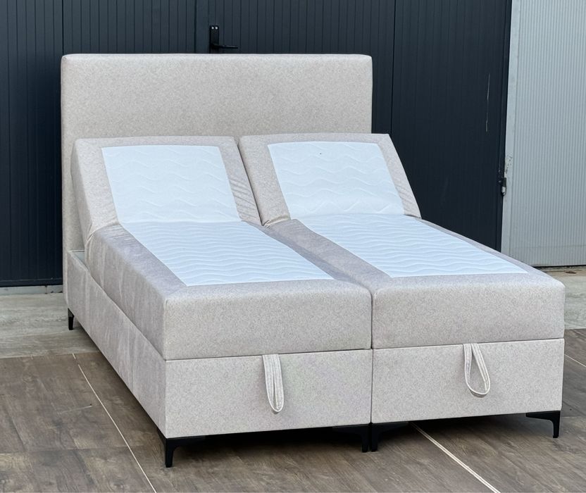 Łóżko kontynentalne 140x200 Relaks regulowany zagłówek materac