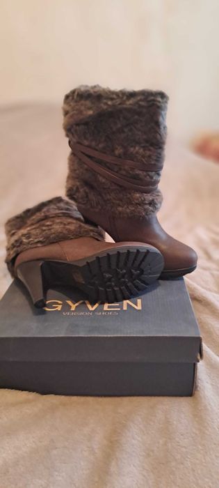 Buty eleganckie R 36 brązowe zimowe