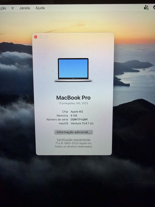 MacBook Pro 13” (2022) – Apple M2 – 8GB RAM – 256GB SSD