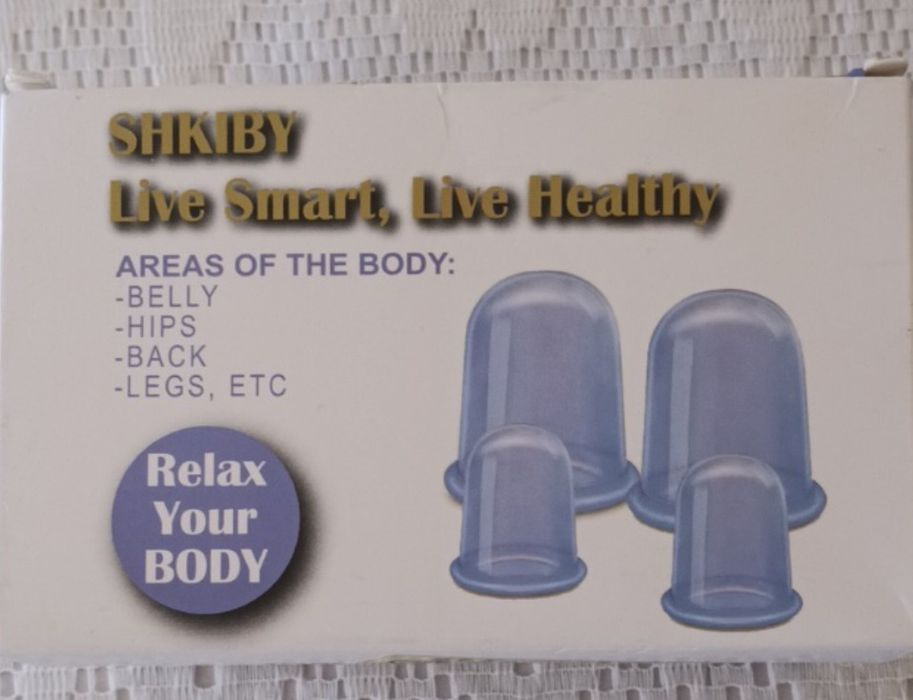 Kit Ventosas de Silicone para Ventosaterapia SHKIBY (4 Peças) - Novo / Nunca Usado