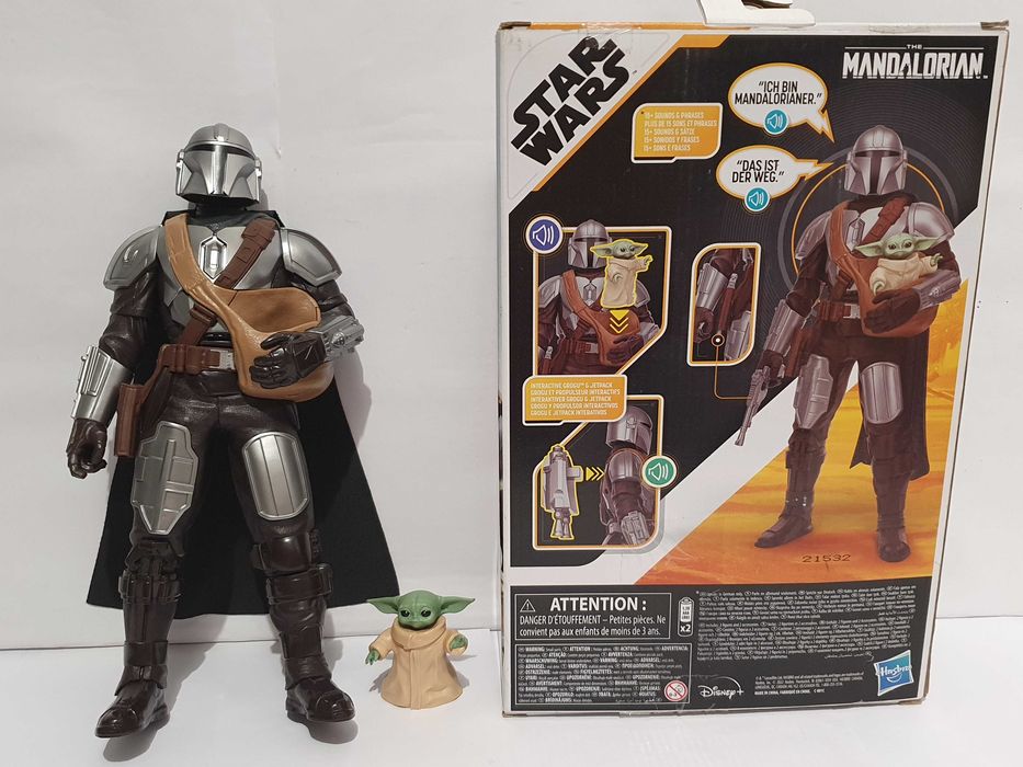 Figurki MANDALORIAN +GROGU 30cm interaktywne zabawki jezyk niemiecki
