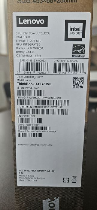 Lenowo ThinkPad Book 14 G7 IML