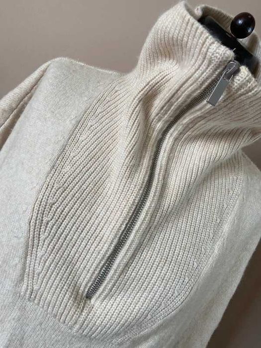 H&m   kamizelka krem bez ecru uniwersalne golf 46 xxl 44 +size