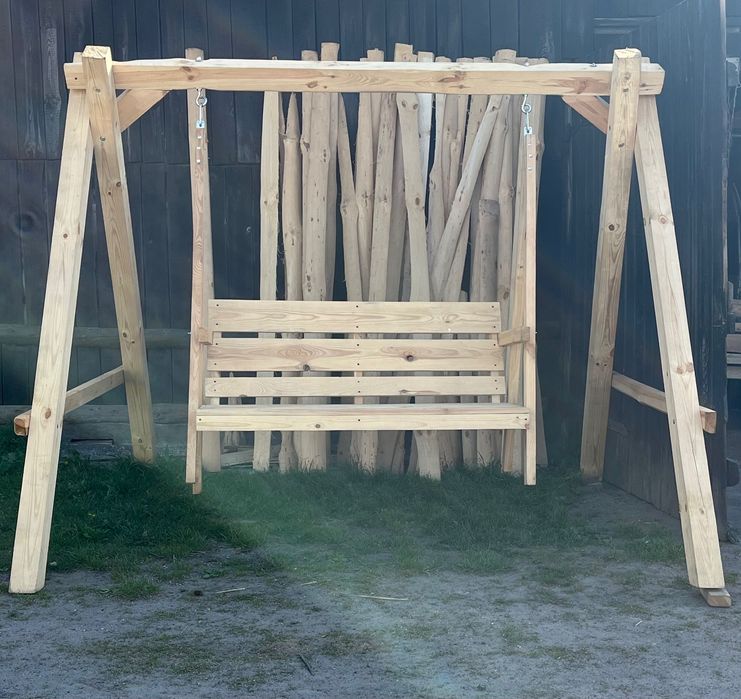 Huśtawki drewniane sosnowe