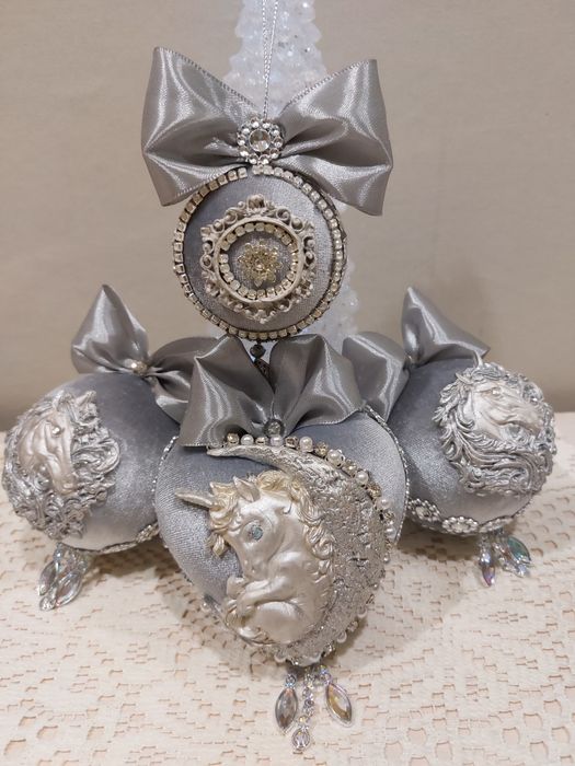 Набір ялинкових прикрас ручної роботи