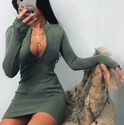 Vestido de festa com fecho, manga comprida