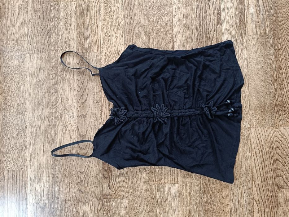 Wiskoza czarny top Made in France