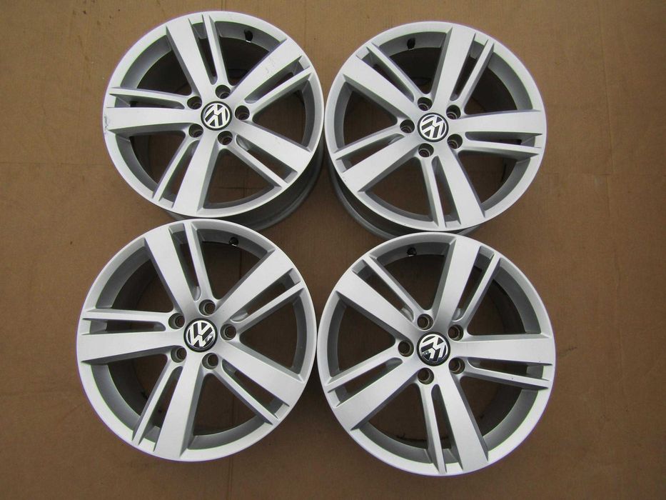 4x felgi aluminiowe 17 VW Tiguan I II Passat B5 B6 B7 B8 B9 Golf V VI VII VIII Jetta Touran Caddy T-ROC 7 j 5x112 ET39 piasta 57,1 mm 5N0601025