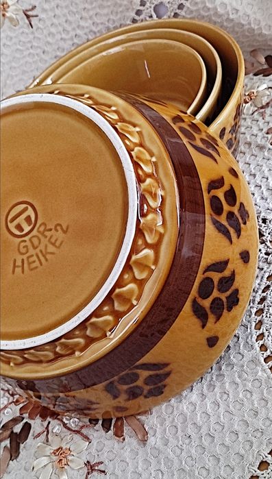 Zestaw misek Steingutwerk Torgau GDR , vintage