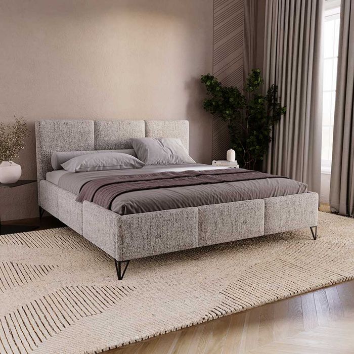 Łóżko tapicerowane LEKSI DARMOWA DOSTAWA z pojemnikiem na pościel