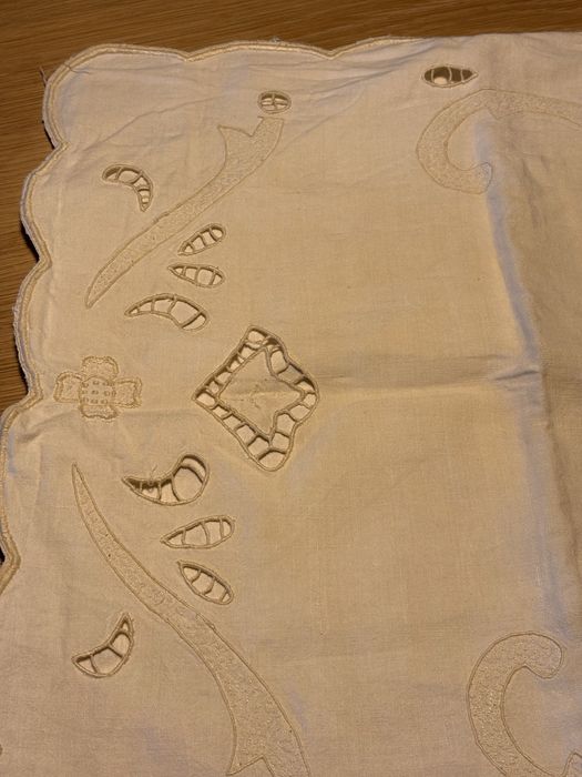 Fronha de almofada, 60x60, em estopa de linho antigo.