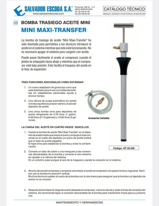 Bomba de aspiração/Carga óleo